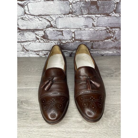 Mezlan Havana Brown Leather WingTip Cap Toe Loafers Dress Shoes Men 11W US/44EU main image 4